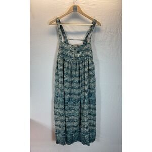 Free People Sac Magique Indigo Combo Print Midi Dress Size S Boho Festival‎